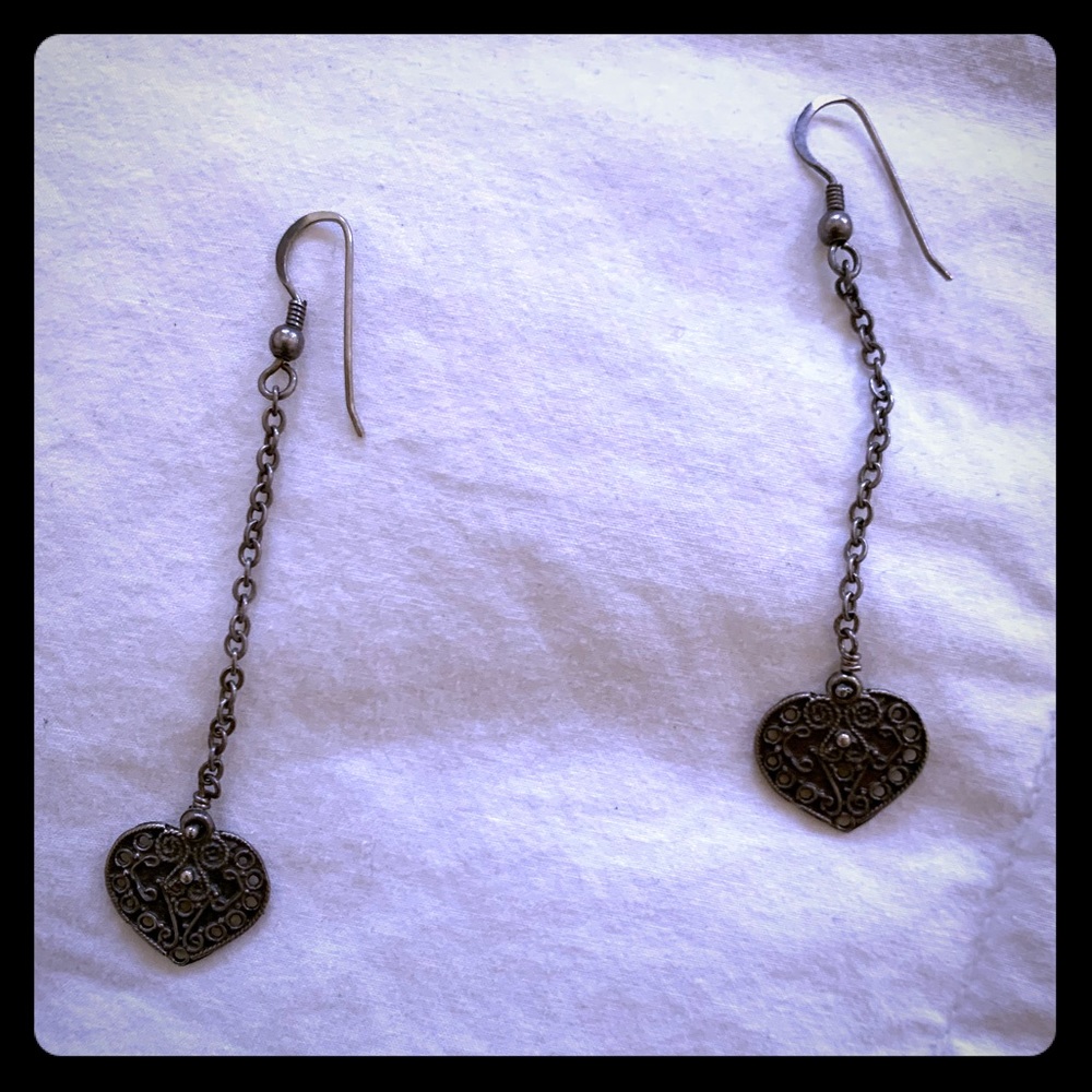 925 Silver long earrings